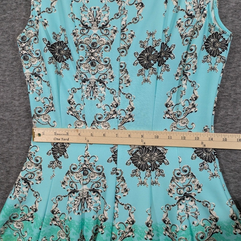 Danny and Nicole Blue Ombre Paisley Sleeveless Fit Flare Dress Size 10 - Picture 7 of 10